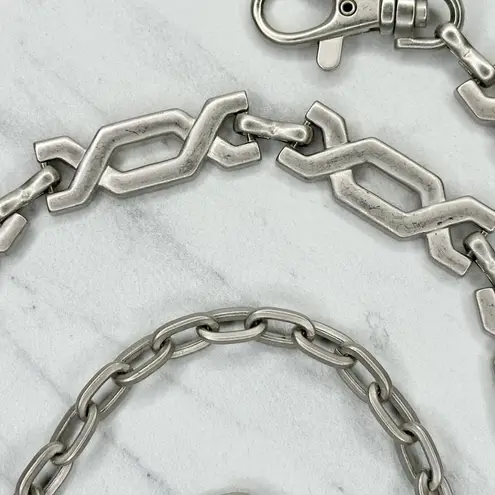 The Bar Silver Tone Metal Chain Link Belt OS One Size