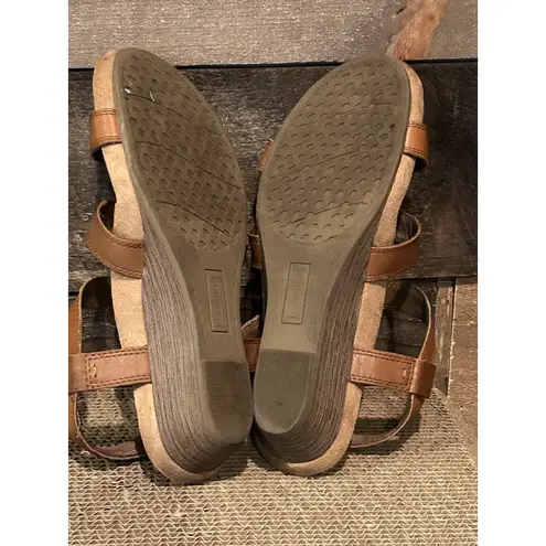 Rockport By Cobb Hill Sandals Womens 8 M Honey Wedge Slingback Strap Brown