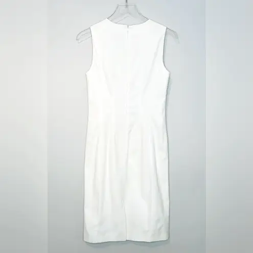Piazza Sempione Shift Textured White Cotton Dress Size 42