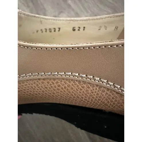 Salvatore Ferragamo VINTAGE Oxford Women Shoes 9.5 B Beige Loafers ITALY Narrow