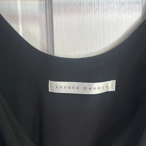 Susana Monaco Fit & Flare Tank Mini Dress Black Sleeveless Dress W1311 Sz S