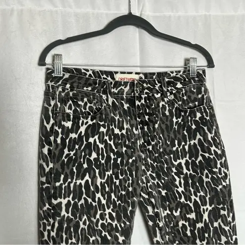 Driftwood Jackie Skinny Animal Chetta Print Black Gray Ivory Jeans Size 28