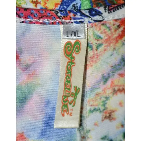 Shoreline Sun Dress A-Line Popover Colorful Art 2 Wear Size L/XL Mixed Print