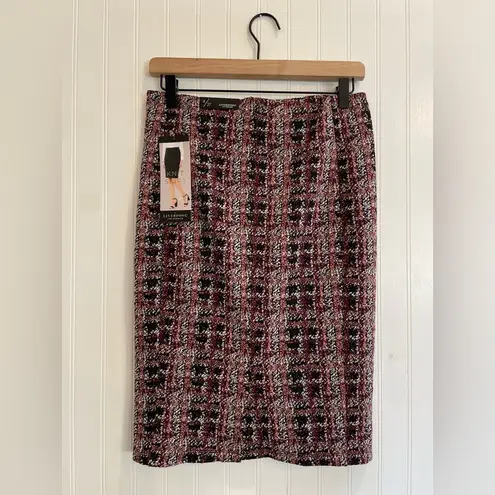 Liverpool Bia Knit Pencil Skirt Pull-On Stretch Textured Tweed Pink Size 4 NWT