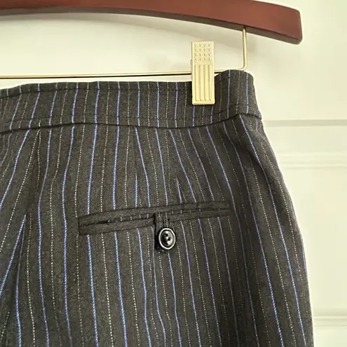 Carlisle Pinstripe Wool Trousers Black Blue Size 0