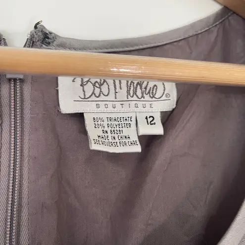 Bob Mackie Vintage V-neck Sleeveless Side Slit Long Evening Dress Gray Size 12