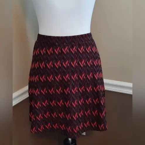 Glamorous Gray, Rust & Burgundy Chevron Stretch Modcloth Mini Skirt by Clueless