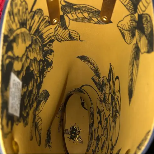 JOULES EVEDON Tall Navy Blue Rain Boots w Red Bow & Toile Lining Size 9 LIKE NEW