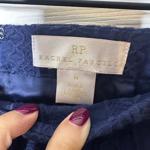 Rachel Parcell Navy Lace Midi Flounce Hem Skirt Size Medium