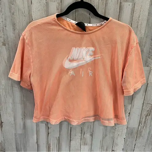 Nike  NSW Air Short Sleeve Mesh Cropped Top Crimson Bliss Orange