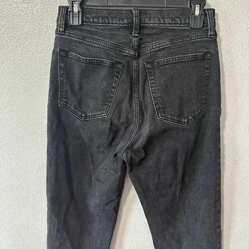 Abercrombie & Fitch Abercrombie Fitch Women 28/6R Black Ankle Straight Ultra High Rise Jeans Raw Hem