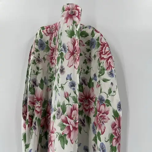 Dentelle Vintage 90s Y2K Floral Satin Slip Dress Nightie Romantic Size Medium White