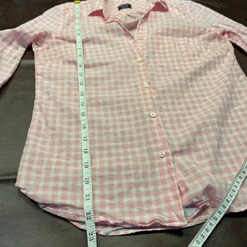 UNTUCKit Womens Pink Gingham Checkered 100% Cotton Button Down Shirt Size 0