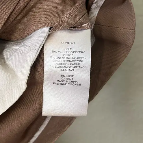 Tibi Removeable Tie Mini Linen Skirt in Camel Tan Women's Size 0