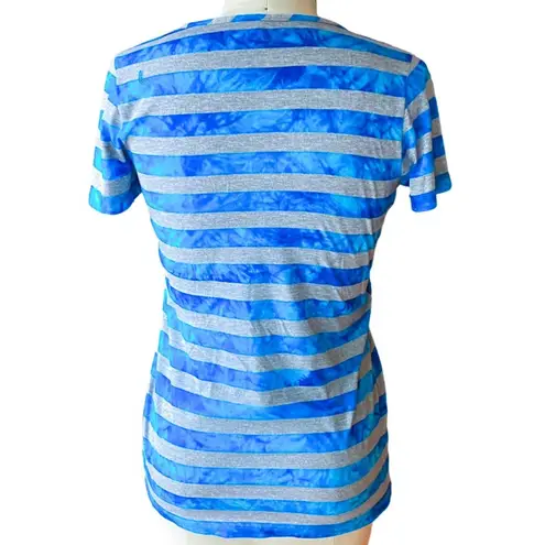 Lole Bright Blue & Gray Activewear Eco Friendly Short Sleeve Top ~ Women's SMALL