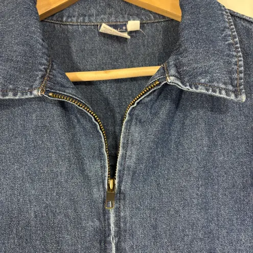 Ulla Popken Oversized Jean Shacket Plus Sz 20/22 Cotton Denim Coat Zip 2X Y2K Blue