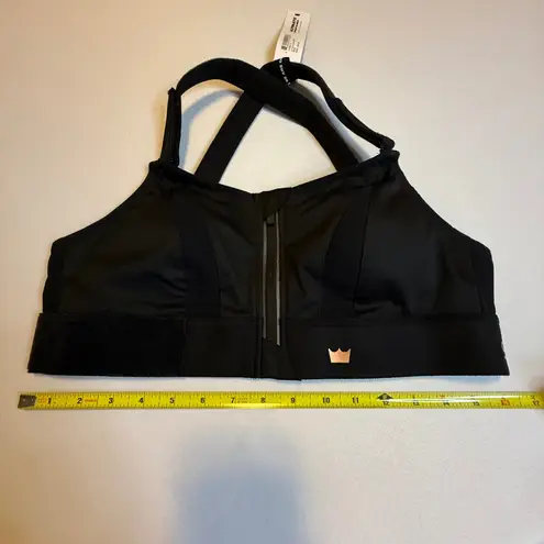 SHEFIT NWT Ultimate Sports Bra Black Front Zip Adjustable Straps Racerback Sz M Size M
