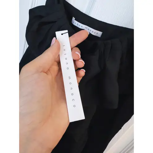 Susana Monaco NWT Mini Dress 4 Black Ruffle Cocktail Party Event Old Money LBD