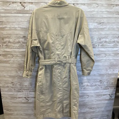 Vintage Together Clothing Co Womens 10M Dress 1980s Cotton Safari Khaki Belt Tan Size 10