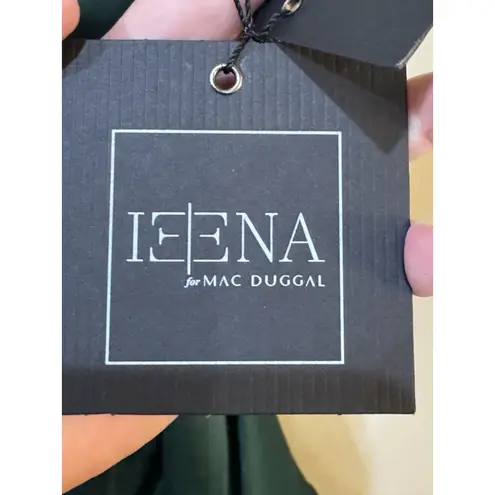 Mac Duggal IEENA SATIN ONE SLEEVED COCKTAIL DRESS Emerald Green Size 8 New