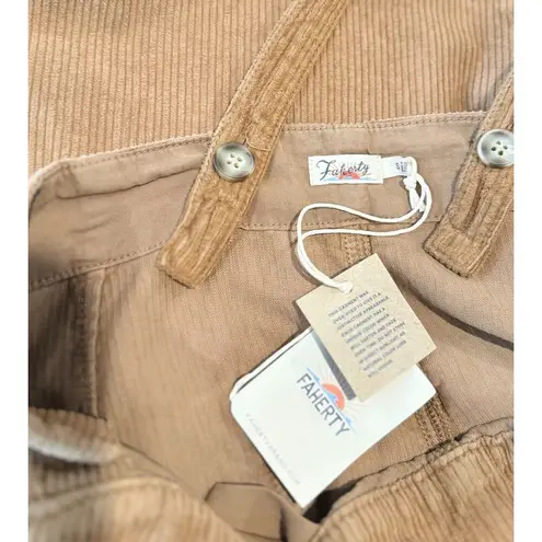 Faherty Women Overall Brown Corduroy Straight Leg Jumpsuit Casual Pinafore Small