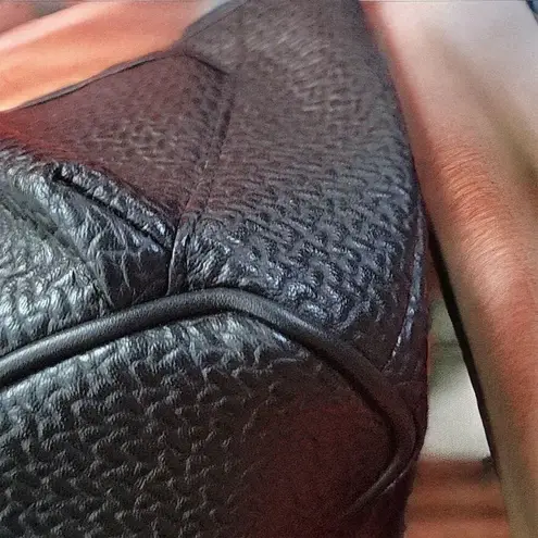 Joan & David Women's Black Large Leather Make Up Bag Gold Hardware