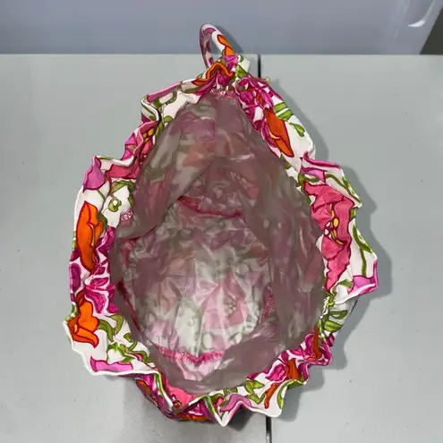 Vera Bradley  Floral Pink and Green Drawstring Ditty Bag