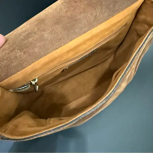 Patricia Nash Isola Flap Garment Washed Burnished Suede Leather Crossbody Bag