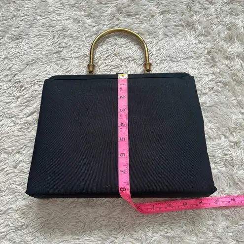 Chic Vintage 1950's MCM Mid Century Modern Black Handbag Purse Evening Bag