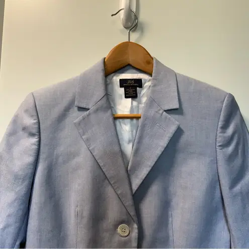 Brooks Brothers 346 Women's Double Breasted Blazer Light Blue White Business 2