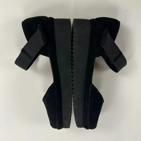 L’Amour des Pieds Amadour Peep Toe Mary Jane Platform Sandal Black Suede Size 8M