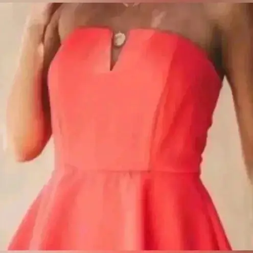 🆕Celine Plus Size Neon Tube Textured Peplum Ruffle Hem Top 3X🆕 Orange