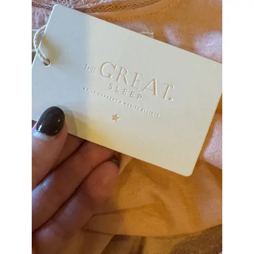 THE GREAT Tank Top Women Large Pink The Lace Slouch Sleep Tank Sleepwear NWT