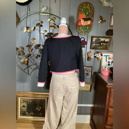 Milly Eva Cropped Jacket With Colorblock Design Small