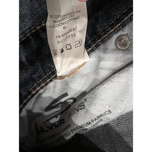 Silver Jeans Aiko Capri Cropped Denim size 28 Crop Cropped Womens Stretch Blue