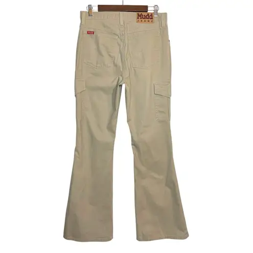 Mudd Vintage Y2K 90s Super Flare Bell Bottom Khaki Cargo Pants Size 13