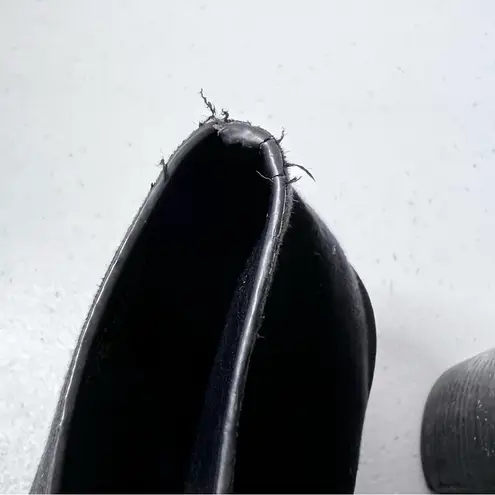 ASOS  Black Faux Suede Lace Up Peep Toe Block Heels