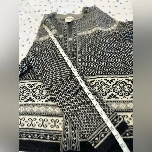 Vintage Woman’s Sz: M Cambridge Dry Good Open Wool Cardigan Fair Isle Gray Size M