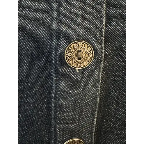 Breckenridge Denim Jacket Embroidered Flowers Patches Women’s Petite Large NEW