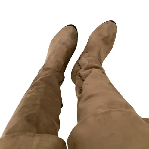 Bamboo  Over the Knee or Below the Knee Taupe Tan Faux Suede Boots. - Image 8