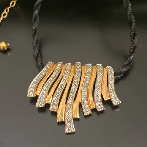 Ross Simons Vintage Vermeil Gold Over 925 Sterling Silver Pave Pendant Necklace