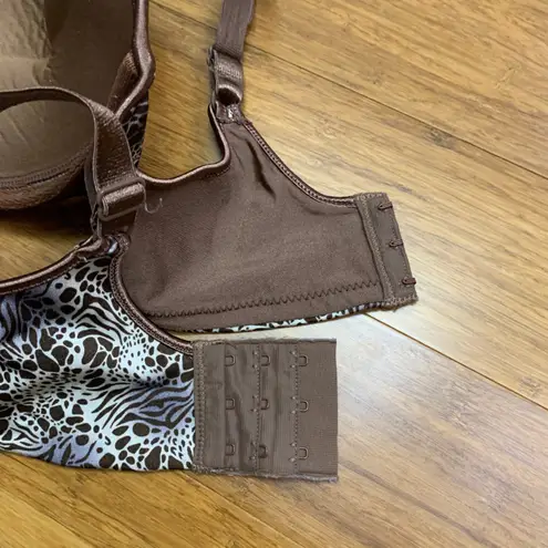 Bali 3472 Smooth Comfort Underwire T-Shirt Bra Animal Print Lace Trim Size 36DD