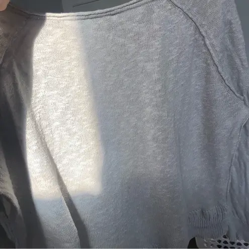 Joie  cotton and linen gray loose knit lightweight sweater women’s large