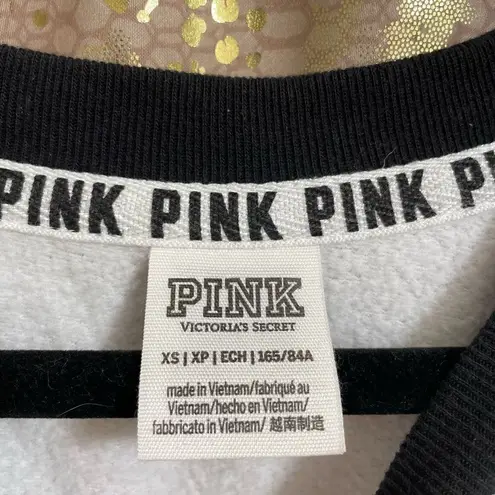 PINK - Victoria's Secret PINK Victoria’s Secret RARE white, black and cheetah crew neck color block sweat