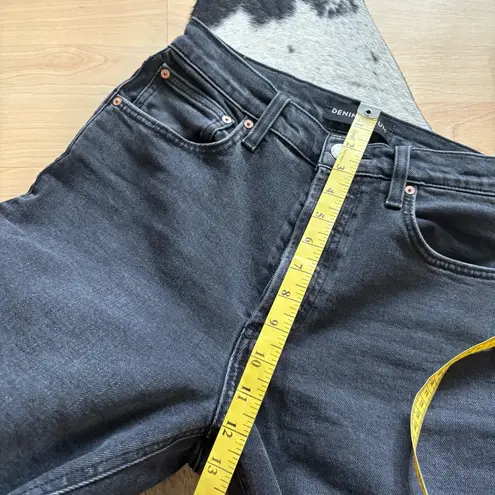 DENIM FORUM The Arlo High Rise Straight Jeans Size 27 In Eyeliner Dark Wash Black