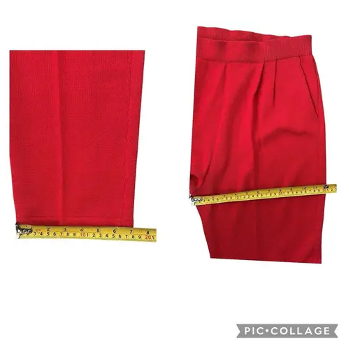 St. John Collection Santana Knit Marie Gray Red Crop Pants Pleated Pocket Size 6