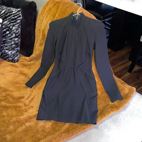 Mugler Fall 2016 Collection Black Paneled Bandage Dress Size 8