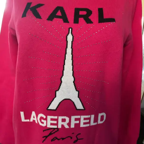 Karl Lagerfeld Paris Hot Pink Eiffel Tower Sweater – Size M Size M