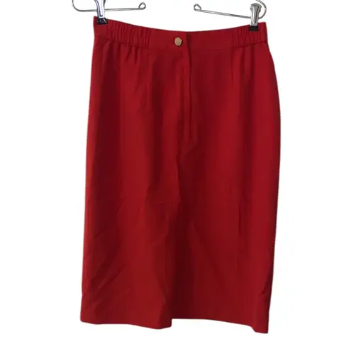 Block island Vintage Petites By Marina Pappas Red Pencil Skirt Midi