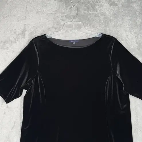 Lands End Dress Womens 1X Black Velvet Twist Witchy Whimsigoth Gothic Sultry